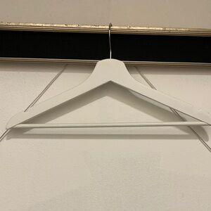 6 White Wooden Clothes Hangers